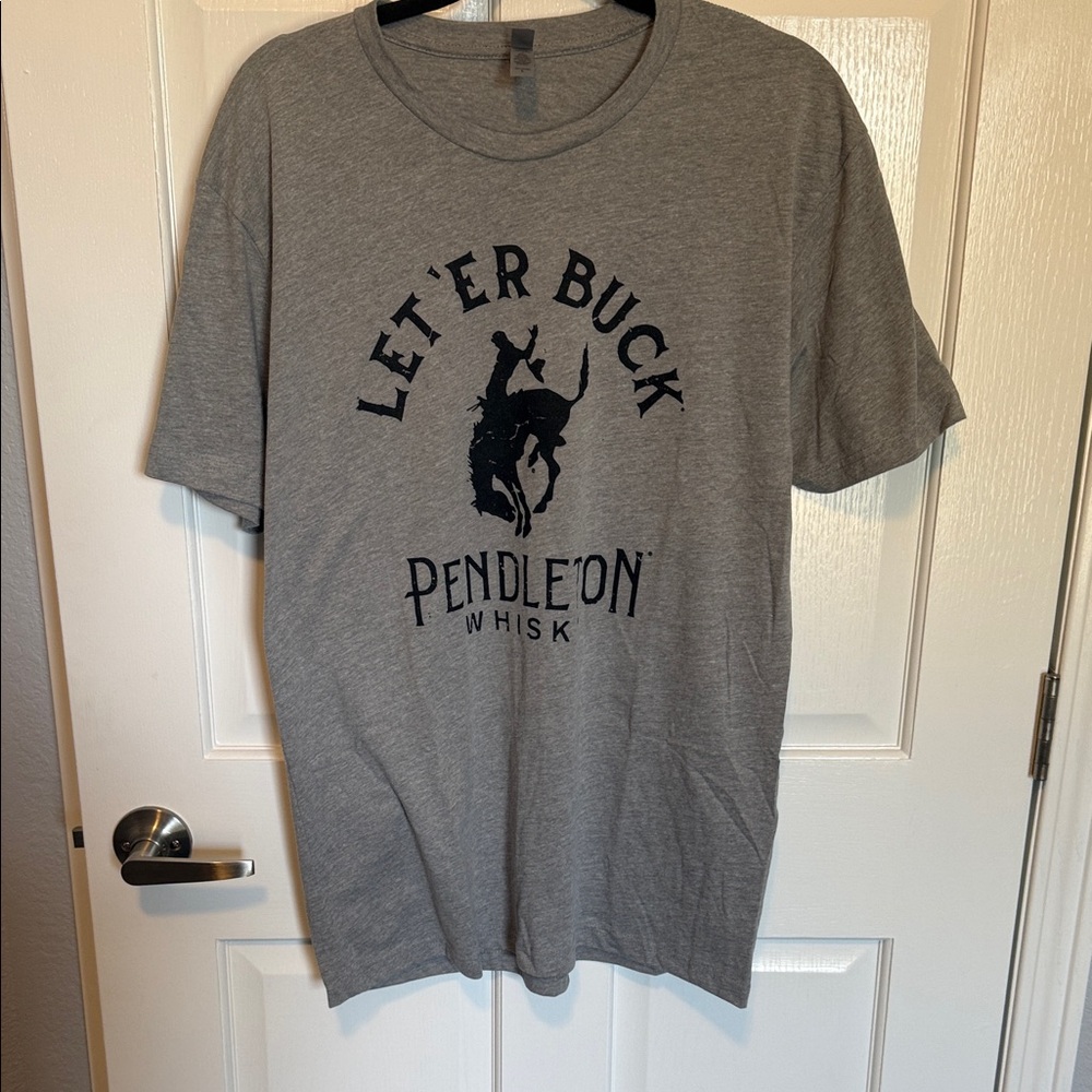Next Level Apparel Grey 'Let'er Buck' Graphic Tee
